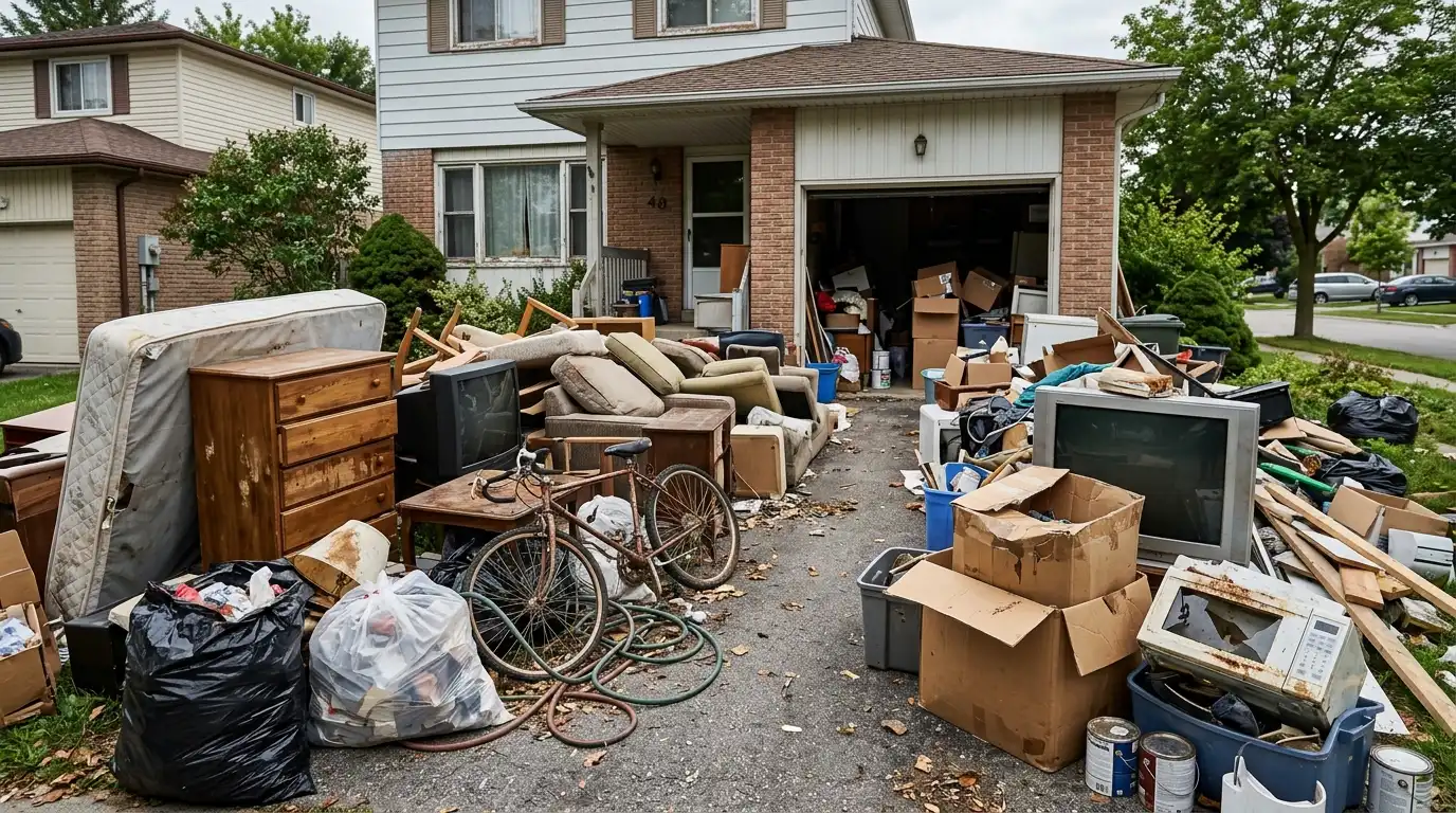 before and after junk removal service household cleanout